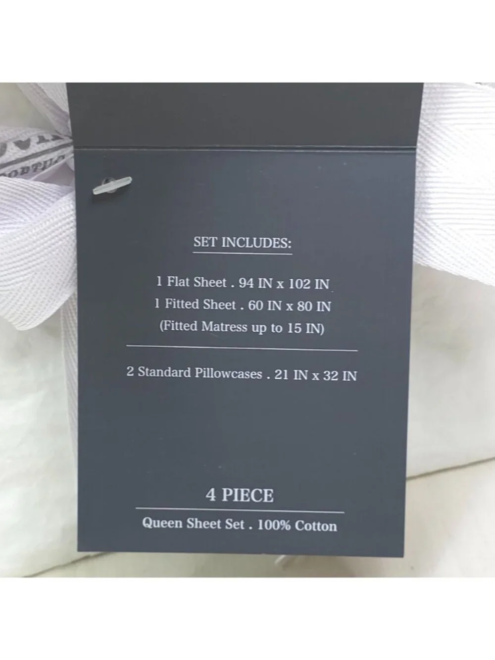 PiuBelle Queen 4-Piece 100% Cotton Sheet Set With Lace Detail Made In Portugal